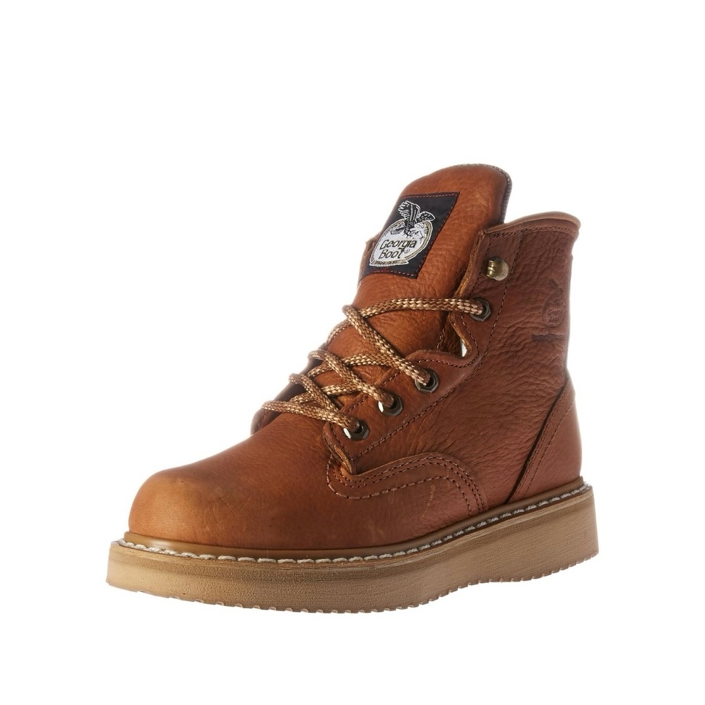 Georgia Boot Tan Leather Lace-Up Boots